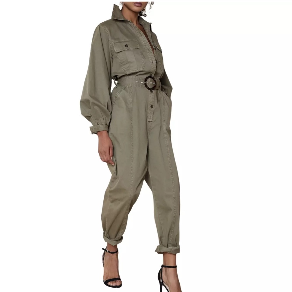BANANA REPUBLIC KHAKI JUMPSUIT FLIGHT SUIT SZ LARGE